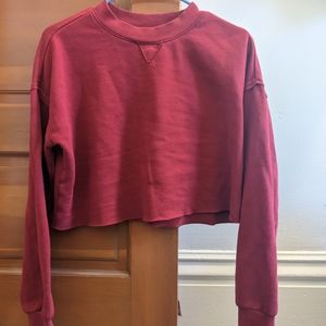 Cropped crew neck sweatshirt